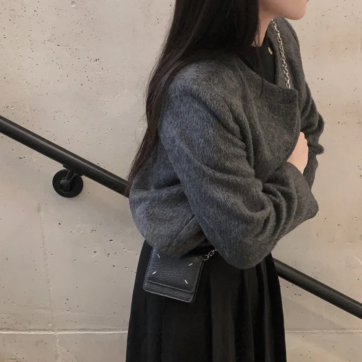 [누빔ver오픈!/MADE🩶]겨울하객룩 완성, 모헤어 라운드 스탠다드 크롭 자켓 상세 이미지 14
