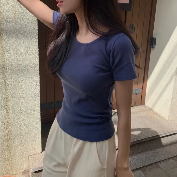 [사이즈선택❤️‍🔥/누적3만장돌파] 슬림핏 크림 반팔 티셔츠 (4 color, 2 size) 상세 이미지 22