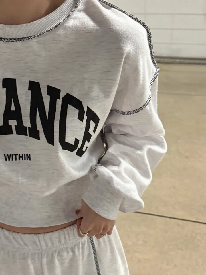 (F~2XL/부분당일발송/자체제작/주문폭주~)리노 맨투맨 팬츠 셋업 레터링 배색 리버스 스티치 트레이닝 투피스 세트 상세 이미지 5