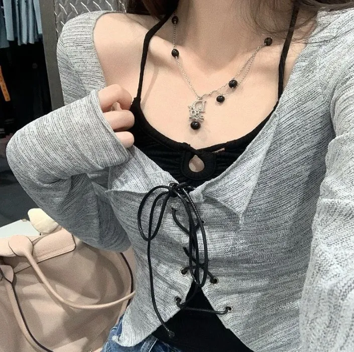 나시set🖤 플릿 나시 가디건 세트 상세 이미지 10