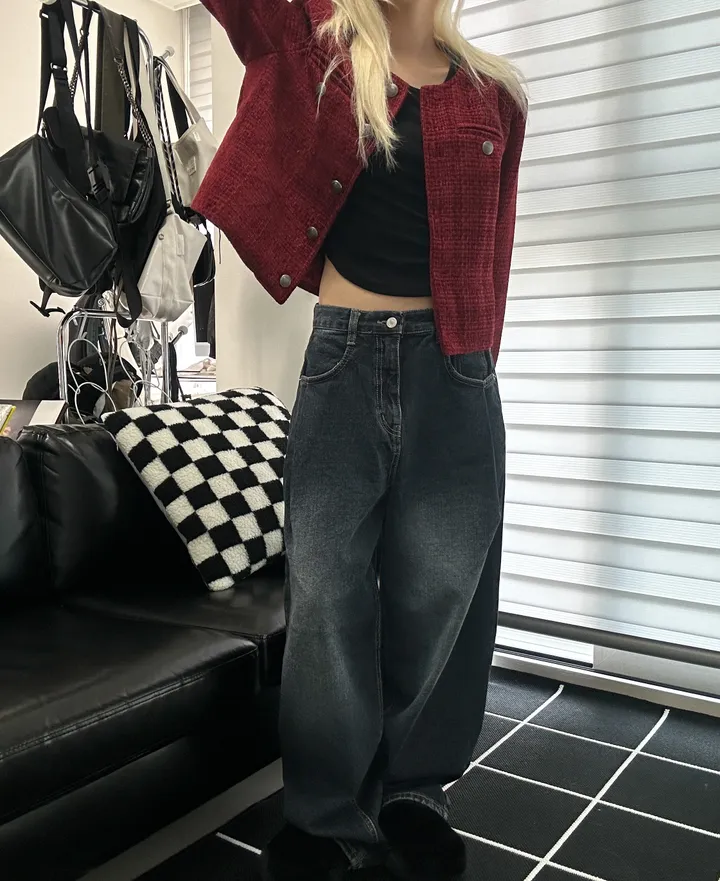 [🎀누적판매 1천장🎀]Allday washing pin-tuck wide denim 올데이 워싱 핀턱 와이드 데님 상세 이미지 4
