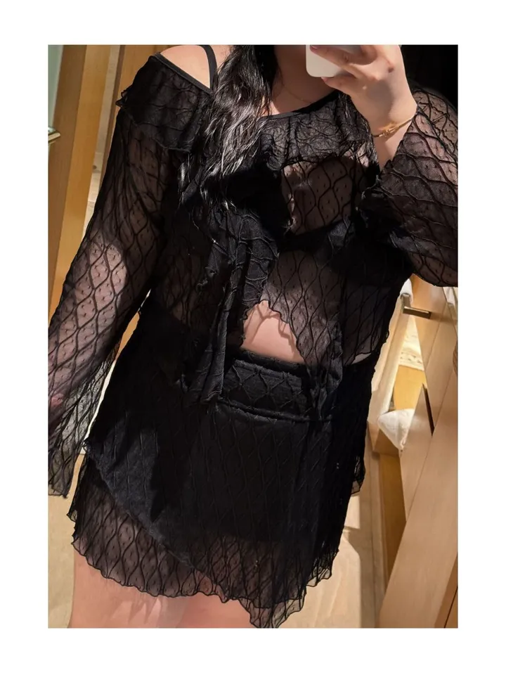 씨스루 포인트 쓰리피스 섹시 호캉스 데이트 신혼여행 수영복 강추 상세 이미지 18