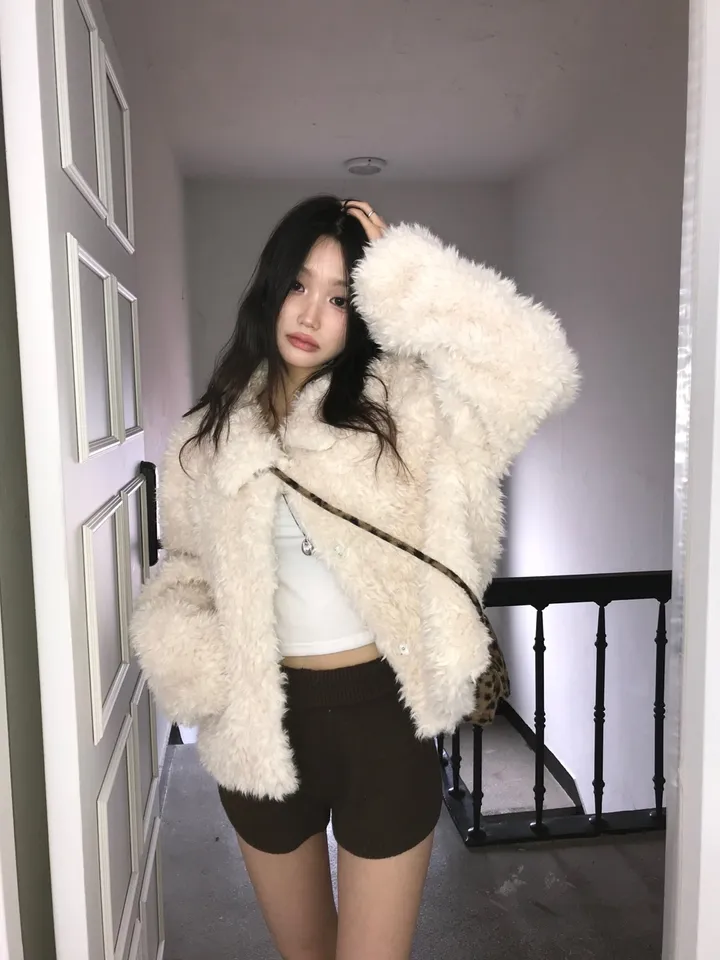 [leopard🖤/데일리 필수템!]루루 레오파드 피치 기모 호피 퍼 겨울 미니백 상세 이미지 15
