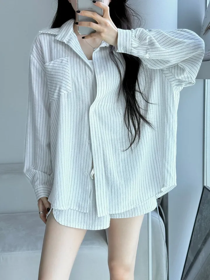스트라이프 린넨셔츠 셋업(당일/단품가능) 상세 이미지 5