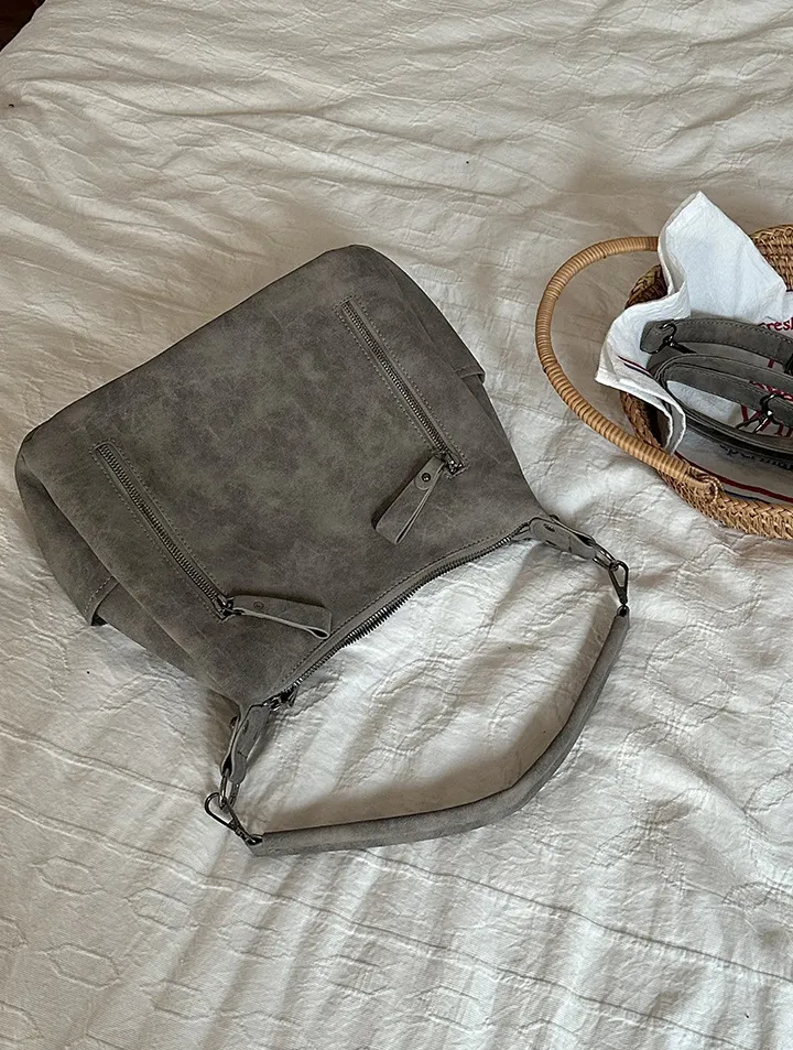 가을겨울 세무가방 2way zipper vintage shoulder bag 상세 이미지 15