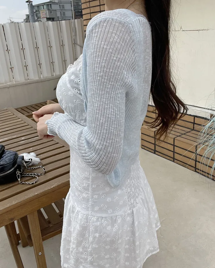 퍼티 썸머 시스루 레이스 크롭 볼레로 가디건 상세 이미지 24
