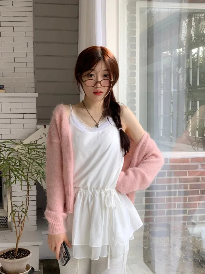 [캡내장O/스판좋아요/부드러워요]메이디 레이스 레이어드 슬림핏 슬리브리스 골지 캡나시 3color 상세 이미지 60