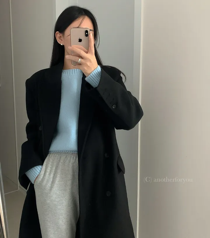 클래식 울 테일러드 더블 롱 코트 2col : 어나더포유 상세 이미지 36
