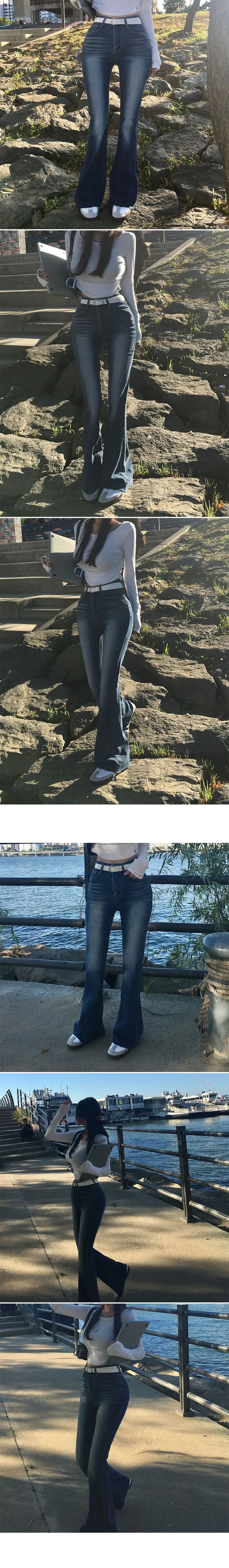 *홀리소장*[군살꽉-/롱기장] 매직 탄탄 롱 부츠컷 데님팬츠 상세 이미지 7