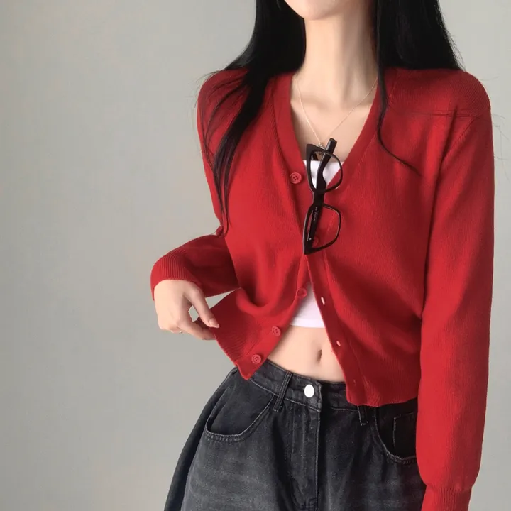 [인생가디건/10color] 머피 데일리 브이넥 무지 버튼 허리잘록 여리 니트 긴팔 가디건 상세 이미지 5