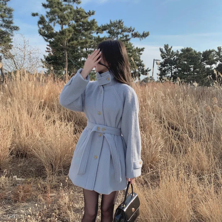 [ 인스타폭주/ wool 60% ] 헤이즐 하이넥 하프 울 누빔 코트 상세 이미지 24