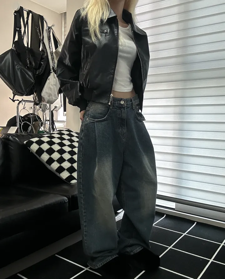 [🎀누적판매 1천장🎀]Allday washing pin-tuck wide denim 올데이 워싱 핀턱 와이드 데님 상세 이미지 23
