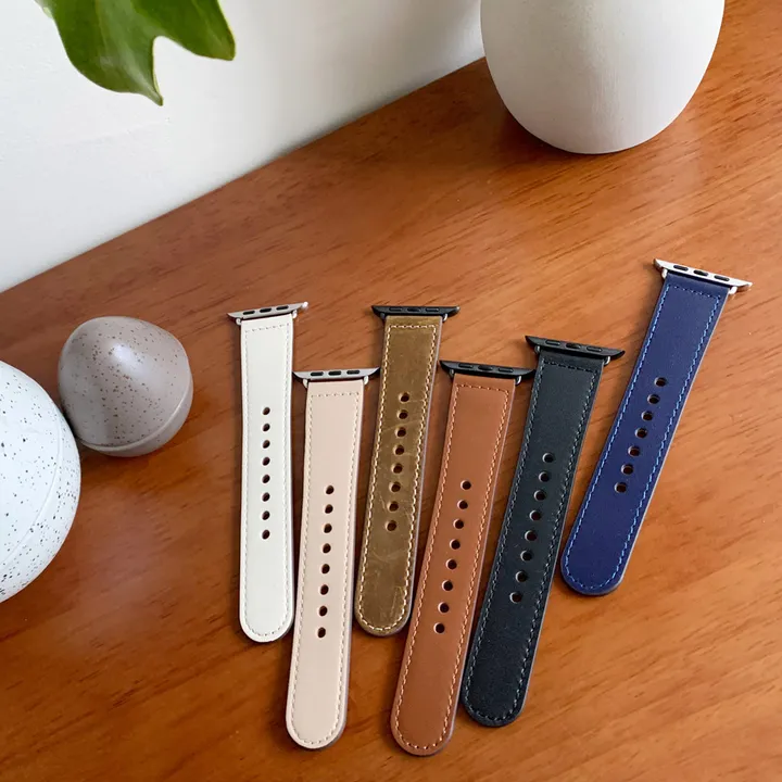[당일출고] 애플워치10 9 8 7 SE SE2 38 41 42mm 울트라 가죽 래더 유광 무광 투톤 밴드 줄질 스트랩 상세 이미지 67