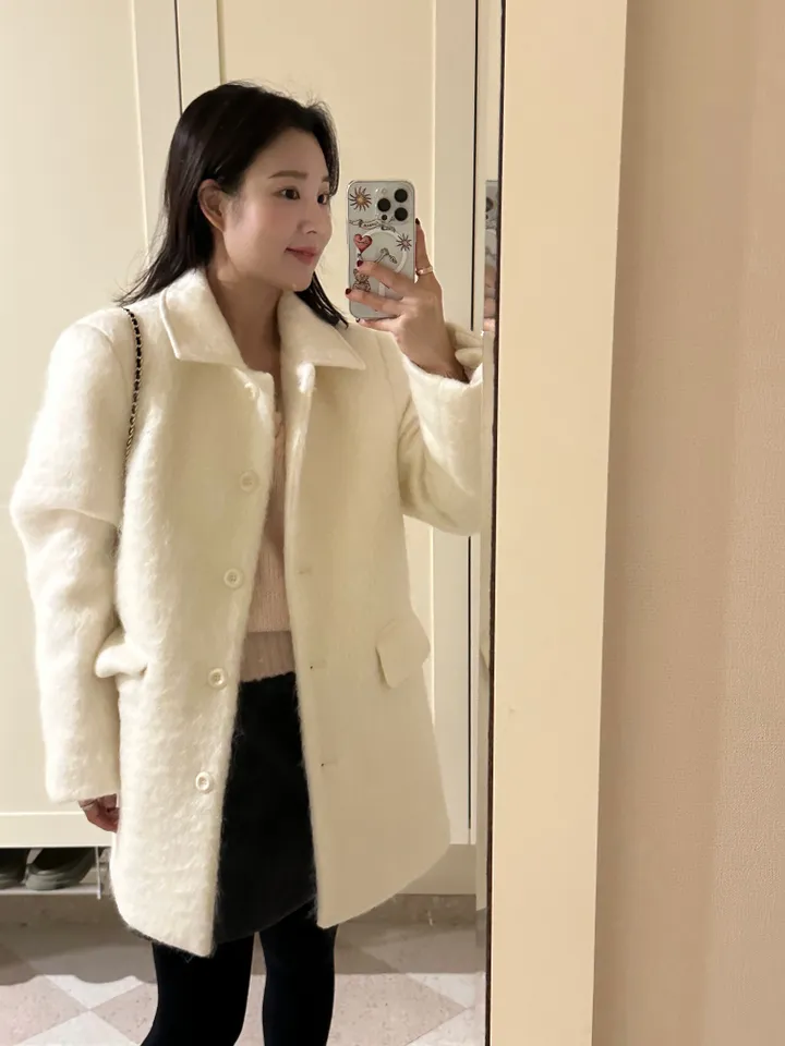 [주문폭주/핑크강추🩰] 헤어 울 하프코트-2col 상세 이미지 11