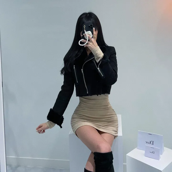 [주문폭주💝자체제작/후기보세요💝] 컬러추가 ! (벨트SET)(원조고퀄)(슬림핏)(모델소장)매력 쁠리 여신 크롭 무스탕 상세 이미지 7
