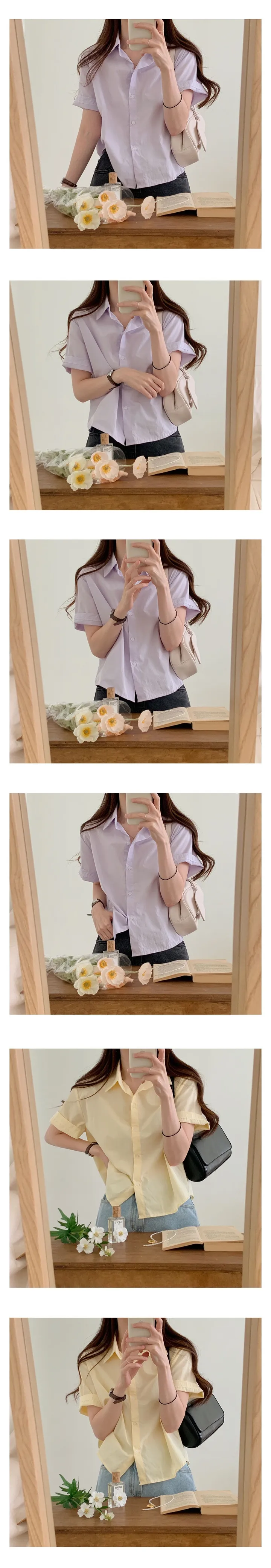 [데일리/여름ver] 모먼트 크롭 셔츠 코튼 남방 (8color) 상세 이미지 7