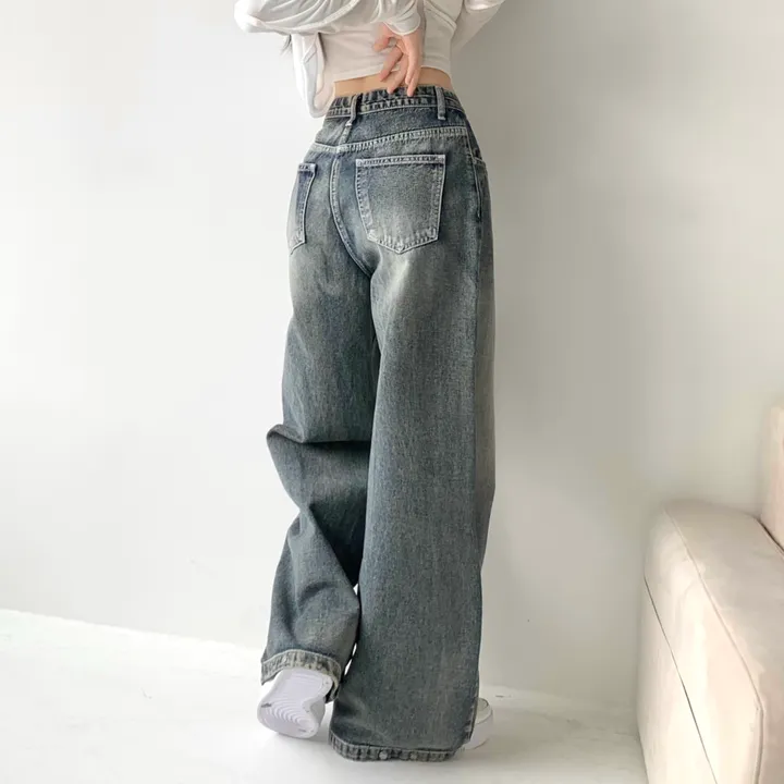 [모델소장🖤/기장선택/~XL] 페이블 3기장 힙 빈티지 워싱 하이웨스트 로우 밑단 스냅 조거 와이드 데님 팬츠 청바지 키작녀 키큰녀 남녀공용 사계절팬츠 빅사이즈 상세 이미지 27