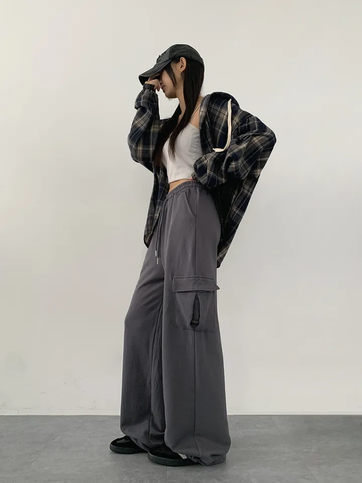 ✨줍줍SALE/마지막수량!!✨[기본,롱기장/가격찐!! 도톰한 쭈리원단 *스트링조절* 데일리 와이드 트레이닝팬츠] 이단쭈리카고스트링팬츠 상세 이미지 39