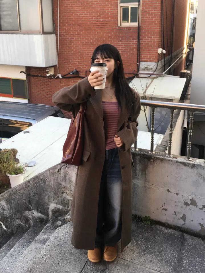 (*주문폭주*) (2 color) 무드 울 헤링본 롱코트 상세 이미지 26