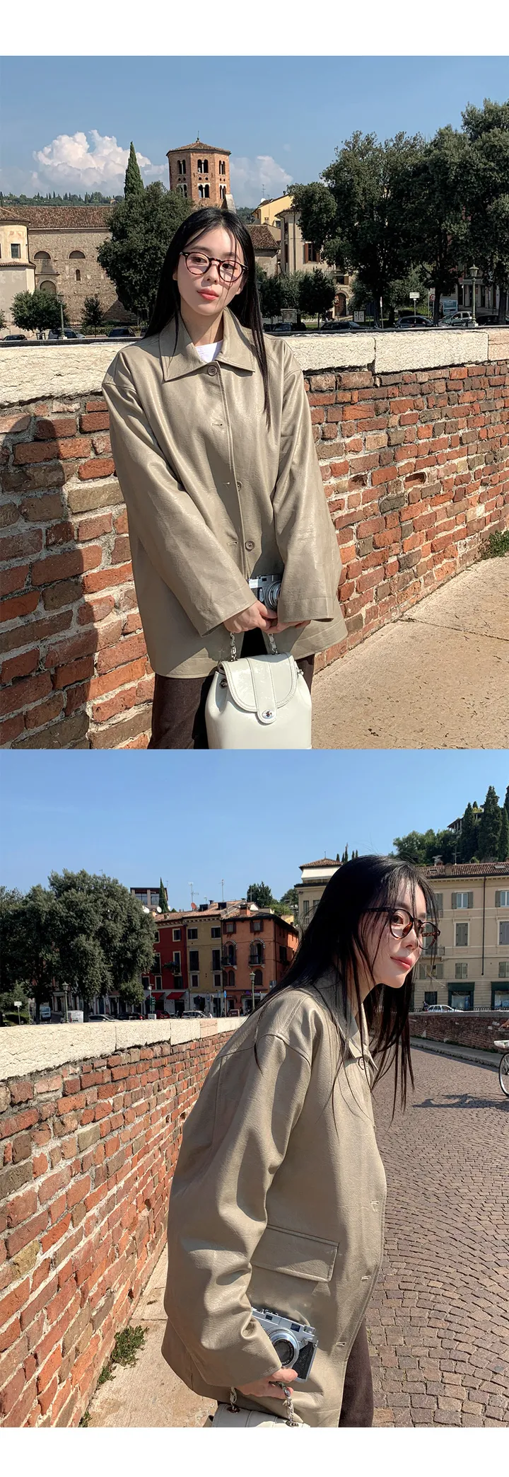[자체제작/오늘출발/1만장돌파!]#봄🌷 바텐 오버핏 하프 레더 자켓 (데일리룩/개강룩/봄아우터/봄자켓/레더자켓/가죽자켓/루즈핏) 상세 이미지 25