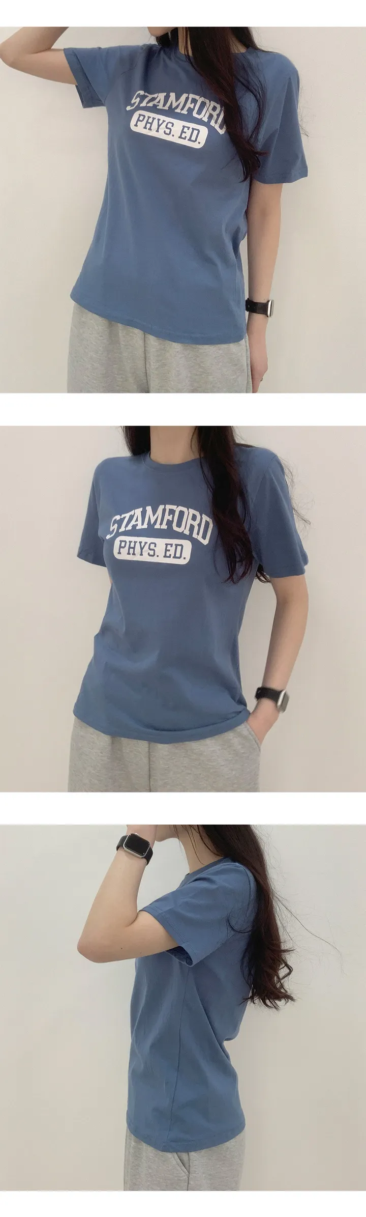🚀총알배송! 📢아묻따 세일! 기본중의 기본!! [라운드/기본/반팔티셔츠] STAMFORD 프린팅 기본 베이직 라운드 반팔 티셔츠 3color 상세 이미지 12