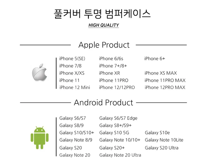 🏆최저가/당일🚀 변색없는 투명 범퍼 풀커버 실리콘 케이스 / 갤럭시 & 아이폰 전기종 상세 이미지 5