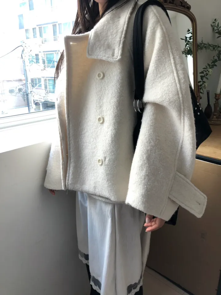 *아이당일*하이넥 더블 숏코트(2color) 상세 이미지 6