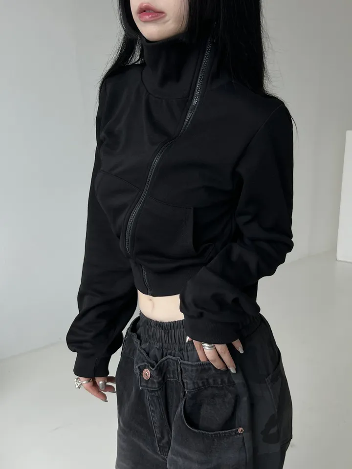 [❤️‍🔥주문폭주❤️‍🔥/당일배송🚀] 카브 하이넥 언발 폴라 집업 상세 이미지 13