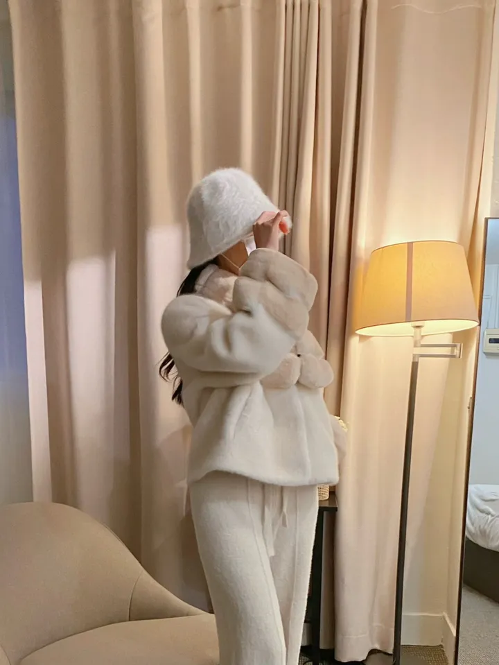 [✨high quality] 친칠라 머플러 투톤 퍼 트리밍 퍼자켓 2color 상세 이미지 14