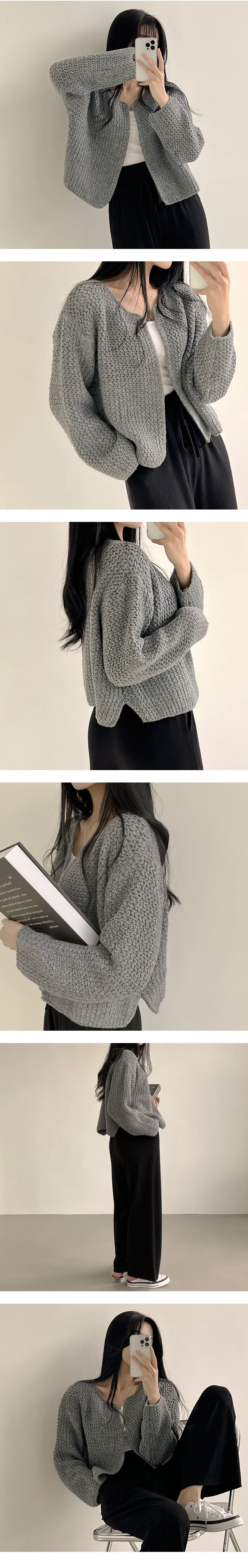 [청순무드/폭닥,아방핏] 캐시 하찌 오픈 볼레로 가디건 (6color) 상세 이미지 6