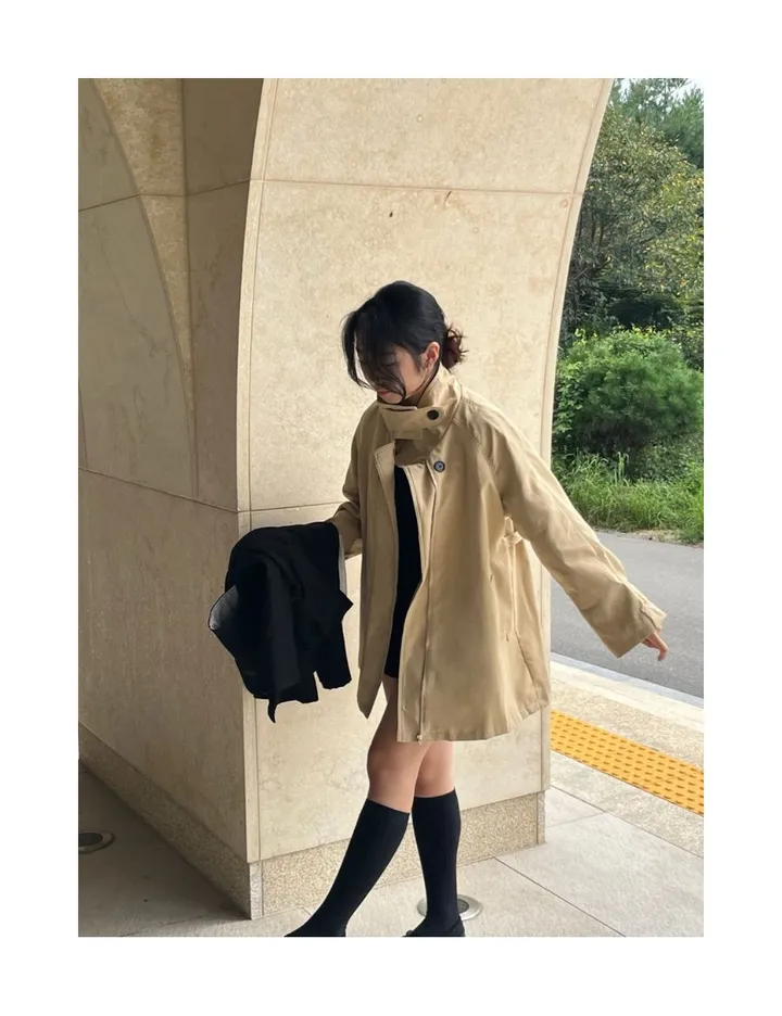[봄 가을 필수🍂] 숏 케이프 트렌치 하프코트 2color 상세 이미지 19