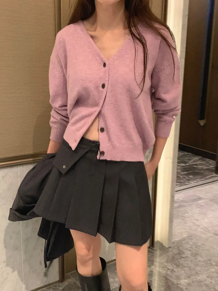 원가파괴❤️‍🔥최저가[고퀄리티/봄신상/실물보장]시엘울가디건 루즈핏 브이넥 긴팔 울가디건 봄 포근 루즈 기본 데일리 베이직 출근룩 기본템 봄가디건 상세 이미지 29