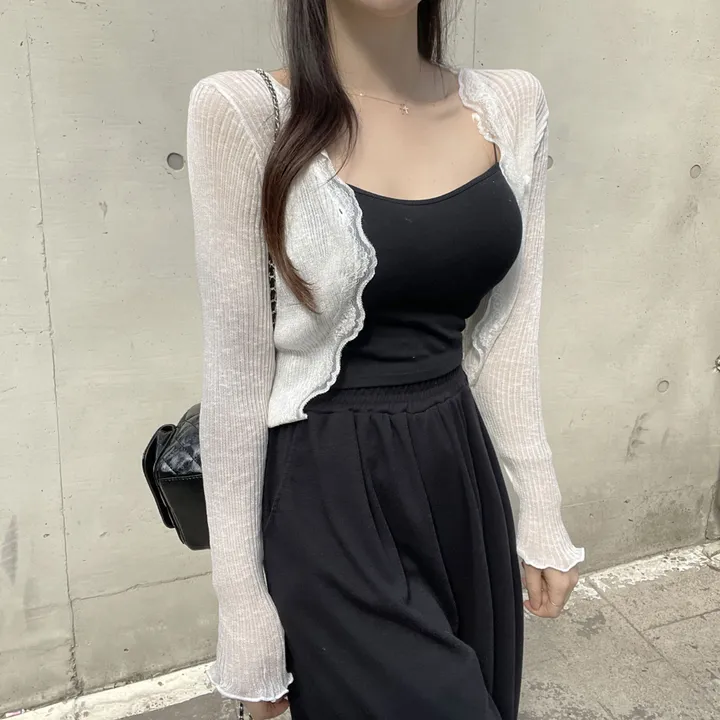 퍼티 썸머 시스루 레이스 크롭 볼레로 가디건 상세 이미지 10