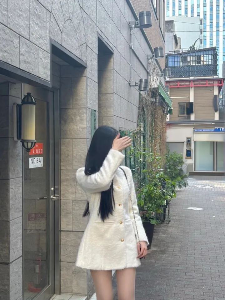 [코트겸원피스💗] 보들보들 연말룩 앙고라 하프 자켓 코트 원피스 상세 이미지 12