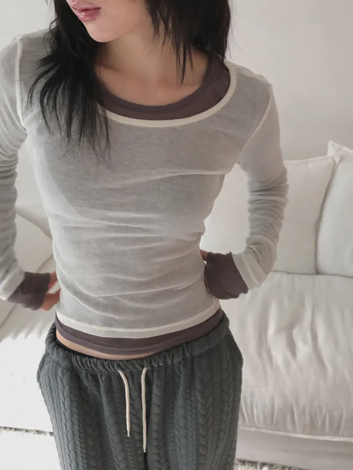 콘차 레이어드 시스루 티셔츠 상세 이미지 56