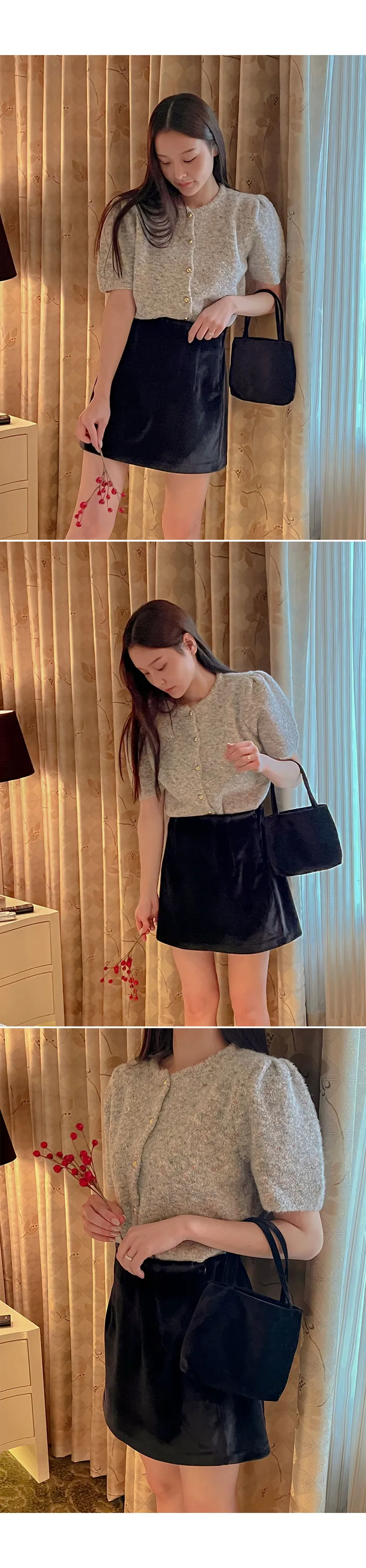 [11차입고/자체제작] 캐빈 크롭 퍼프 반팔 가디건 상세 이미지 22