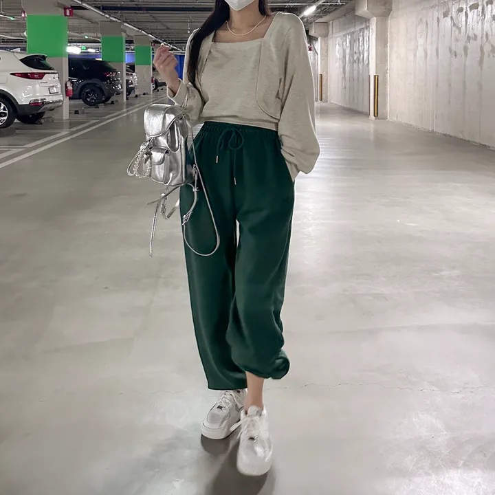 [8color/MADE] 하이퀄리티 웨하스 탄탄 와이드 조거팬츠 봄트레이닝 상세 이미지 129