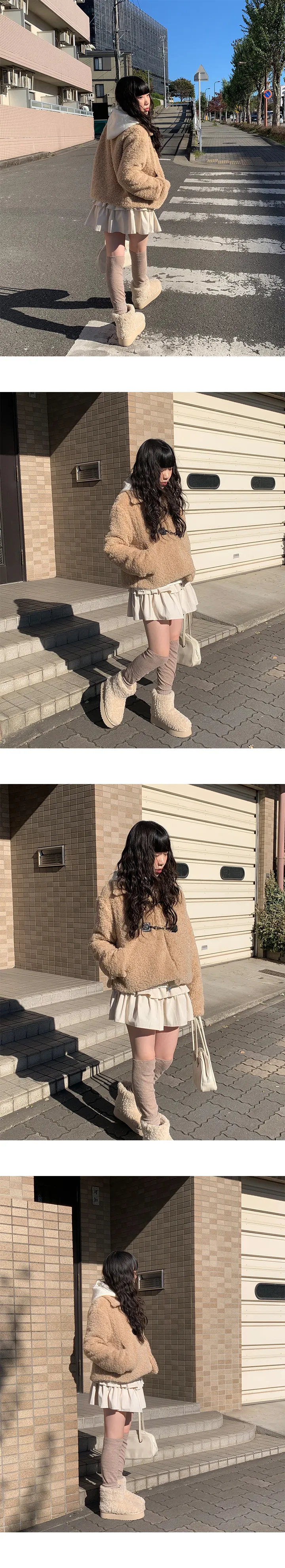 [포근템🐑🤍] 밀카 더플 양털 누빔 숏 코트 (3color) 상세 이미지 27