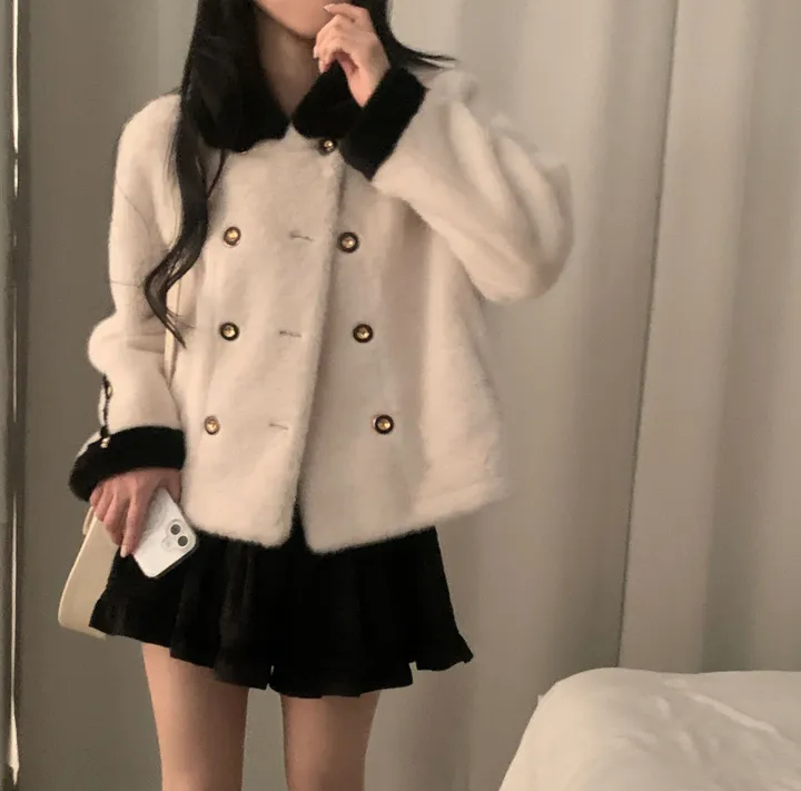 [따뜻해요/분위기갑🖤] 체코 밍크 퍼 루즈핏 카라자켓 - 2color 상세 이미지 24