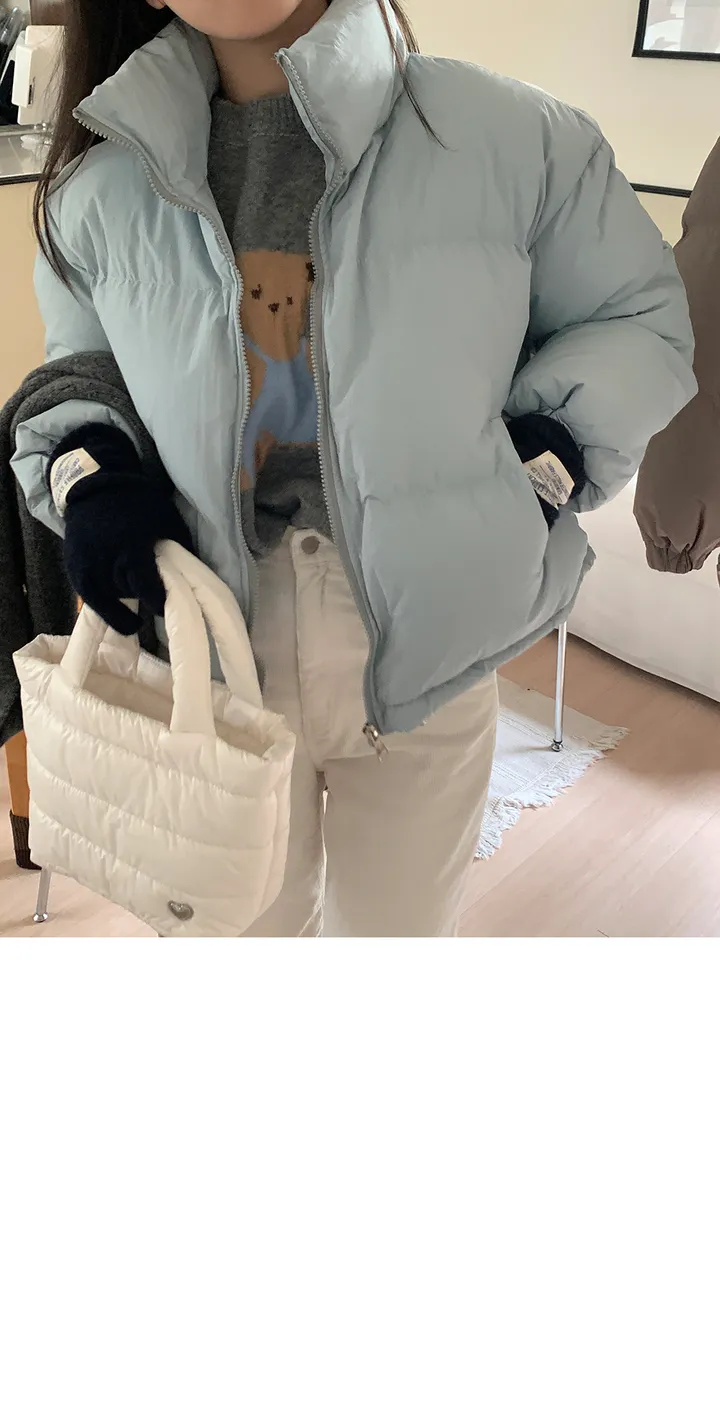 [주문폭주/당일출고🖤] 스노우 파스텔 크롭 숏 패딩 pd (웰론솜)(생활방수가능) 상세 이미지 64