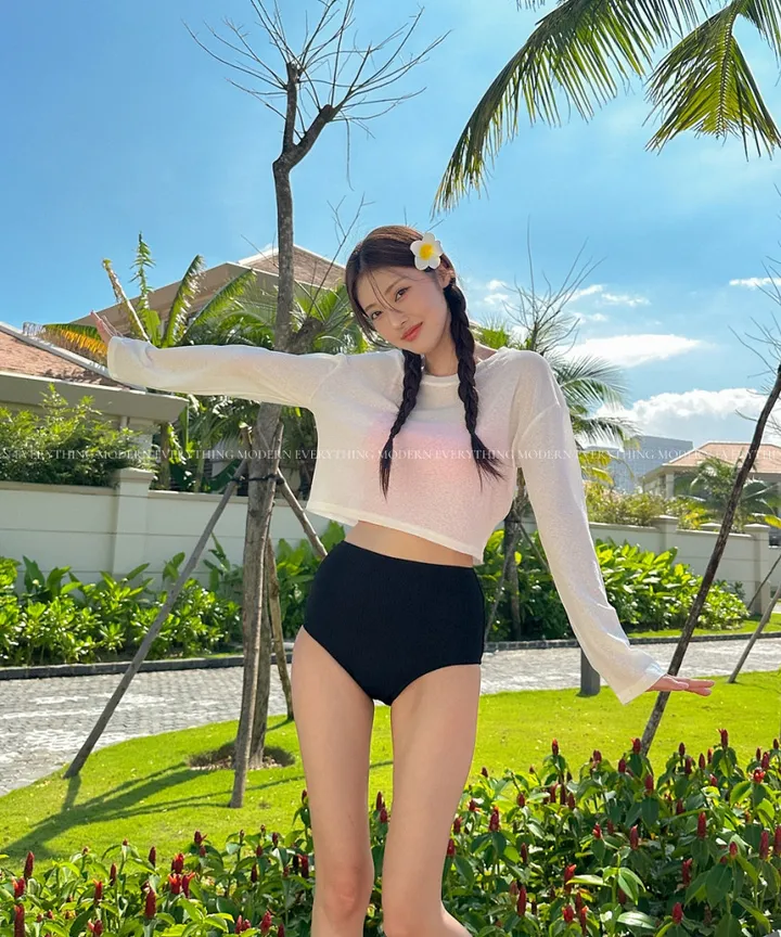 🏖️살안타/여리핏 핫 크롭 수영복 비키니 커버업 티셔츠 상세 이미지 13