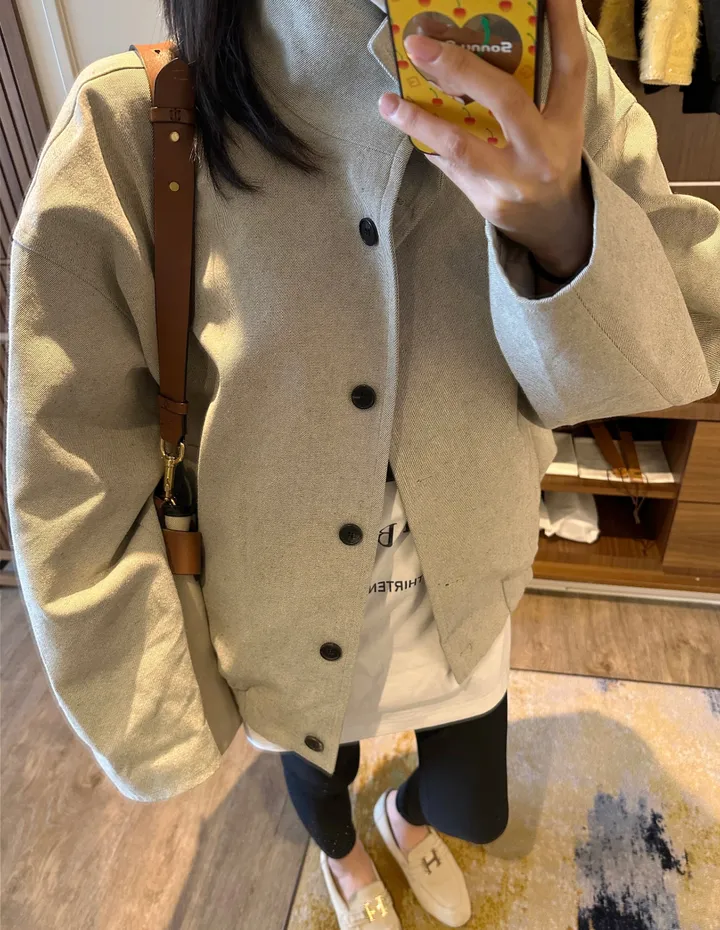 fancy high neck jacket ; 2color 하이넥, 봄자켓, 숏자켓, 하프자켓 상세 이미지 15