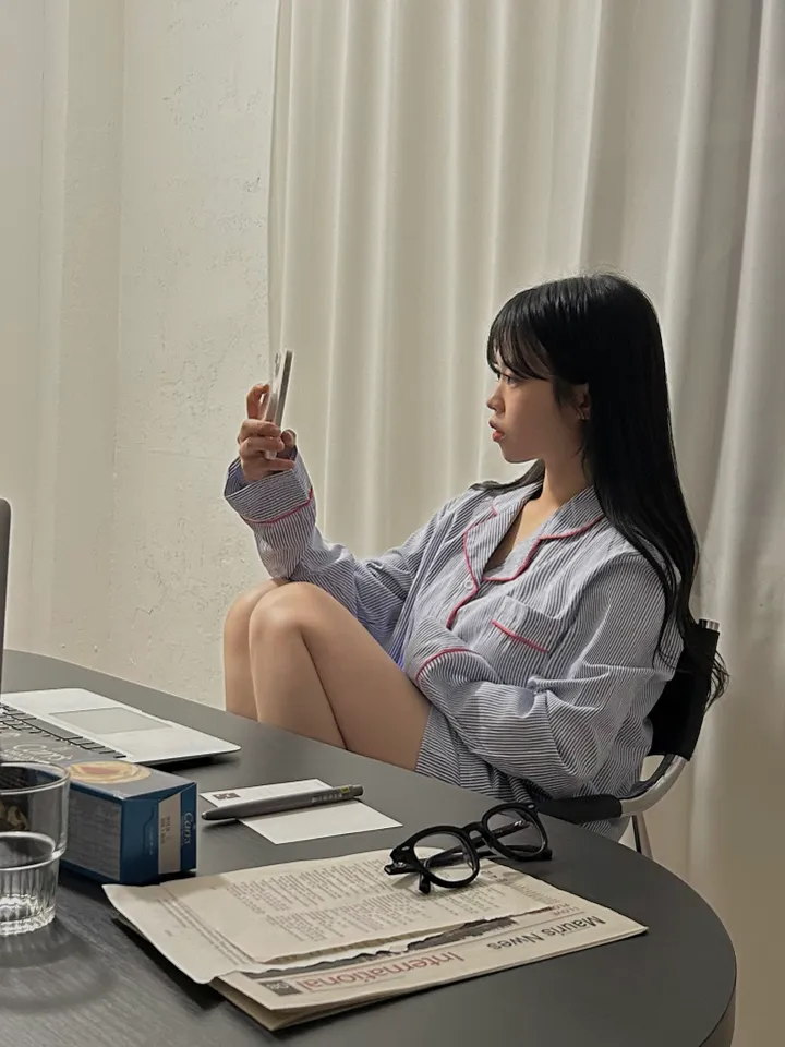 [커플잠옷][2000장돌파] timeless pajamas set 긴팔+반바지 잠옷 세트 상세 이미지 7