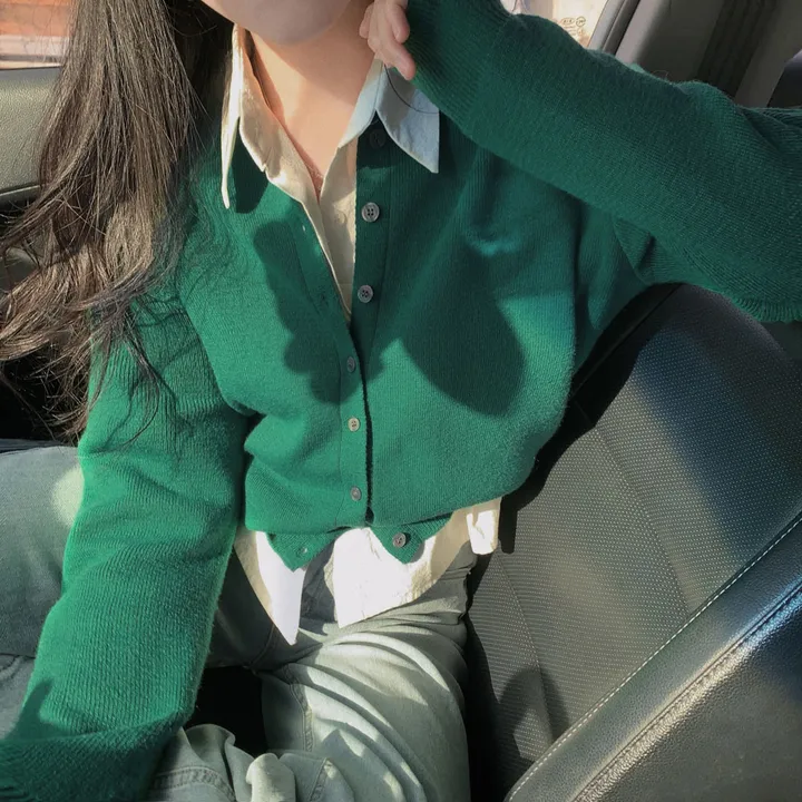[기본템!/주문폭주🤍]기본에 충실한,시즌리스 베이직 라운드 크롭 스탠다드핏 가디건 상세 이미지 48