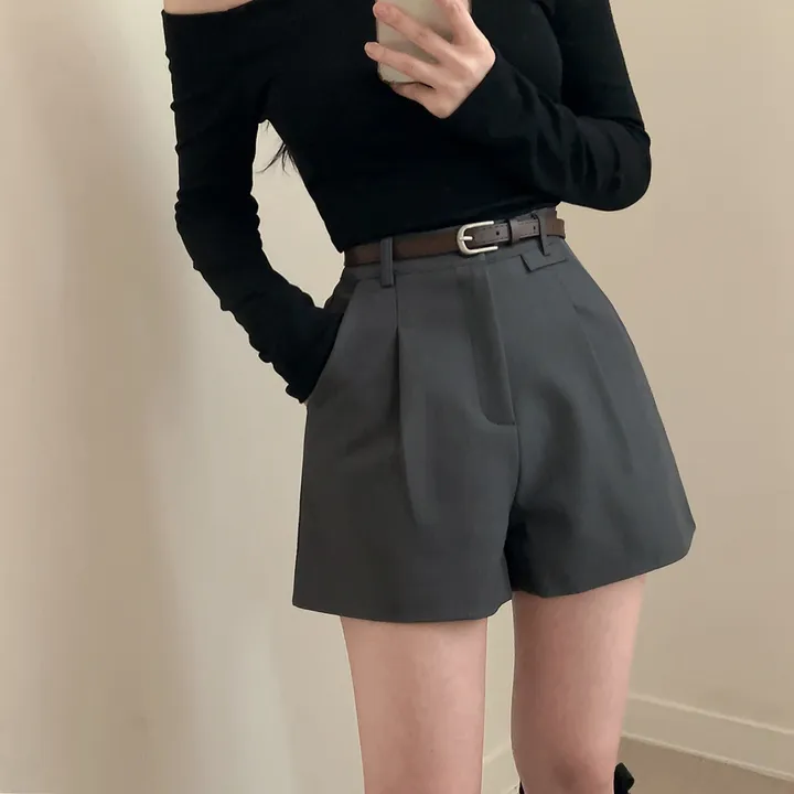 [데일리/벨트SET] 코지 원핀턱 벨트 슬랙스 숏팬츠 상세 이미지 10