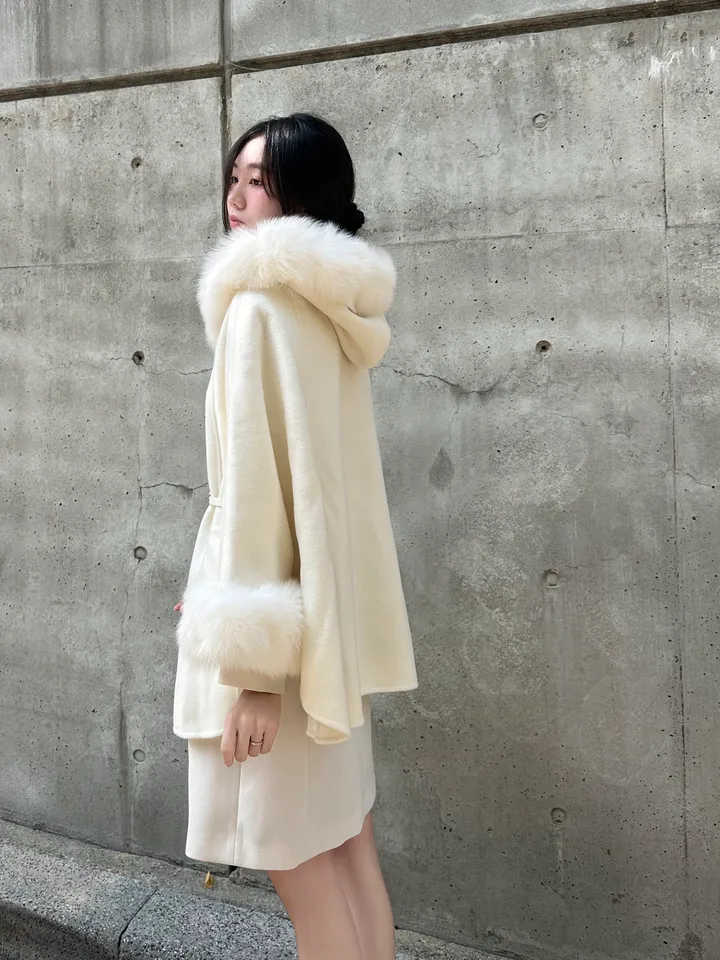 [MADE/호주울100% 폭스100%]3color 폭스퍼 탈부착 케이프 코트/ 저퀄리티 비교 불가!! 상세 이미지 17