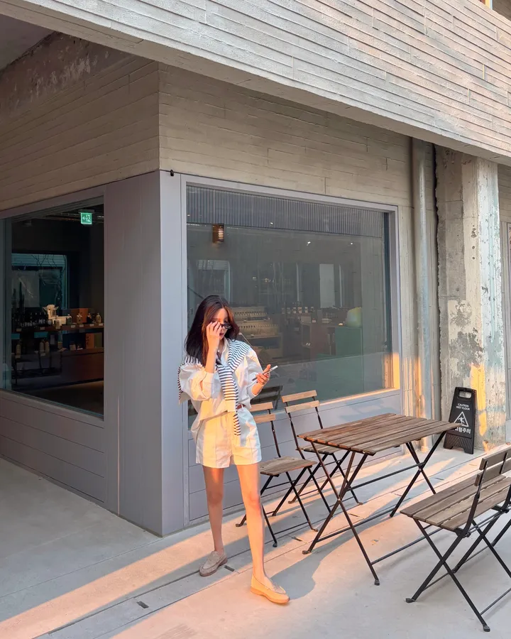 초이 린넨 루즈핏 셔츠 숄 가디건 팬츠 set (수입)-셔츠,숄,팬츠,벨트포함세트 상세 이미지 1