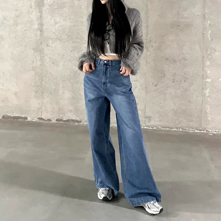 [3color/주인장인생템] 모디 립포켓 탄탄 롱 와이드데님 롱팬츠 키큰녀청바지 인생청바지 상세 이미지 29