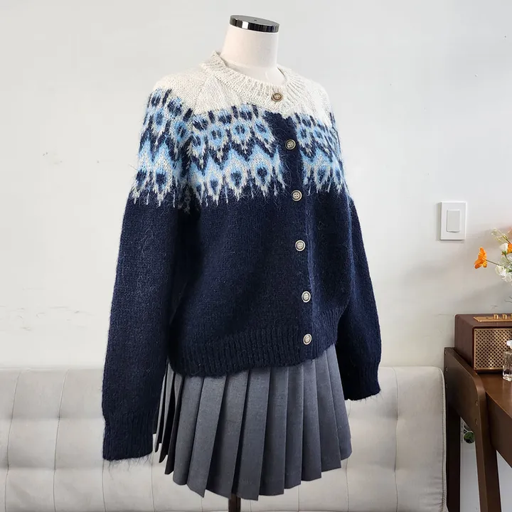 [당일발송] 3Color 앙고라 다이아 노르딕 니트 긴팔 가디건*1363 상세 이미지 22
