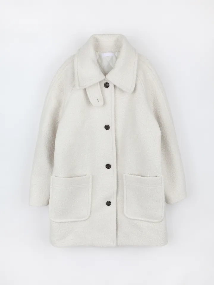 boucle high neck half coat (3color) 상세 이미지 38